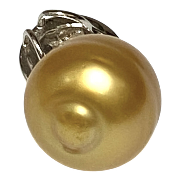 Unique 12 x 12.9mm Rich Golden Oval Philippines South Sea Pearl Pendant