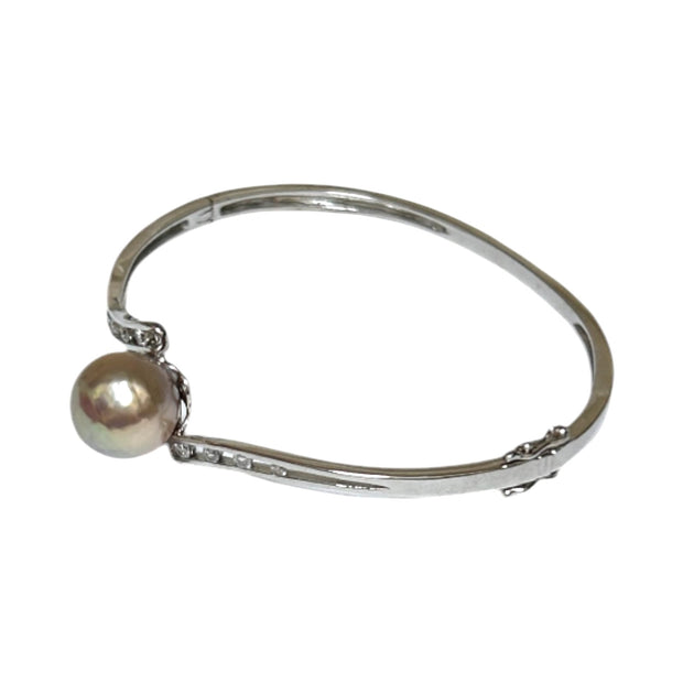 Mirror Luster 10.9mm Purple Pink Edison Round Pearl 7 - 7.5" Bangle