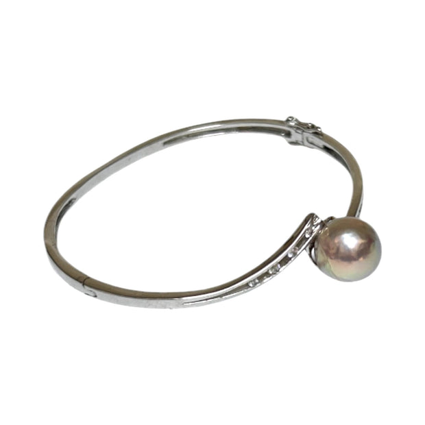 Mirror Luster 10.9mm Purple Pink Edison Round Pearl 7 - 7.5" Bangle