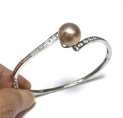 Mirror Luster 10.9mm Purple Pink Edison Round Pearl 7 - 7.5" Bangle