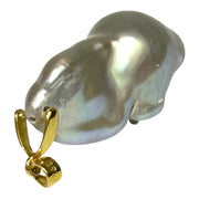 Shinny 15.5 x 13 x 30mm Smoke Gray Blue Cultured Pearl Pendant