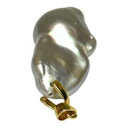 Shinny 15.5 x 13 x 30mm Smoke Gray Blue Cultured Pearl Pendant