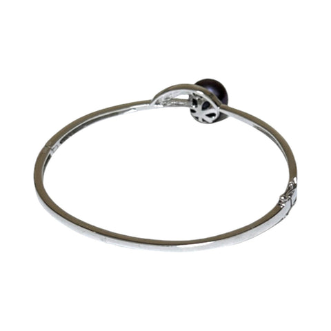 Mirror Luster 10.7mm Purple Black Edison Round Pearl 7 - 7.5" Bangle