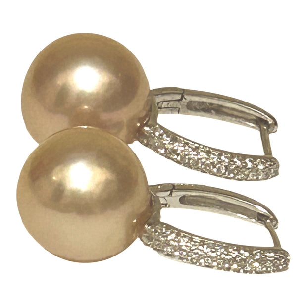 Luxury Round 11.8mm Edison Purple Pink Edison Pearl Earrings