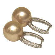 Luxury Round 11.8mm Edison Purple Pink Edison Pearl Earrings