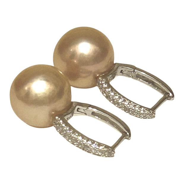 Luxury Round 11.8mm Edison Purple Pink Edison Pearl Earrings