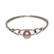 Elegant 7 - 7.5" Bangle 10.5mm Natural Purple Pink Edison Round Pearl