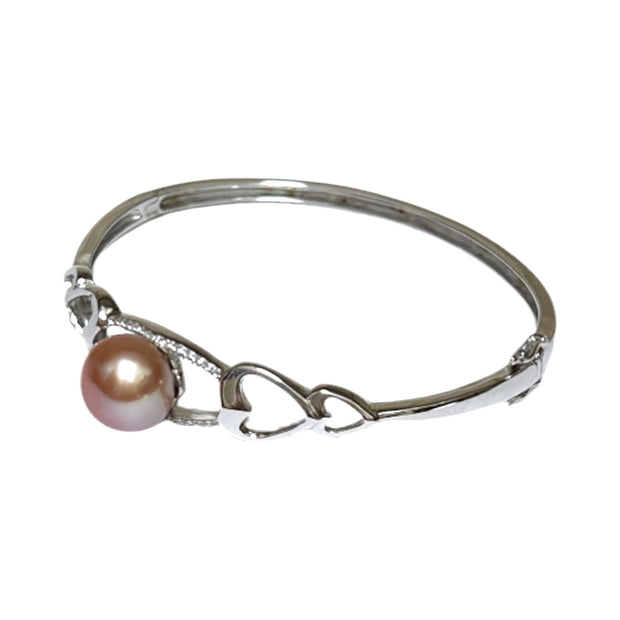 Elegant 7 - 7.5" Bangle 10.5mm Natural Purple Pink Edison Round Pearl