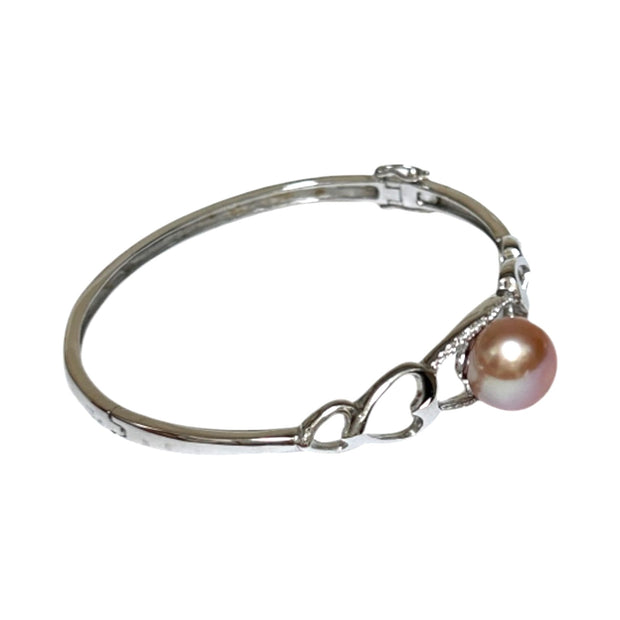 Elegant 7 - 7.5" Bangle 10.5mm Natural Purple Pink Edison Round Pearl