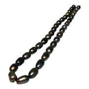 Oval 8.5 x 11.5mm Black Blue Brown FW Pearl 16" Strand - 18" Necklace