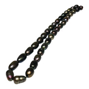 Oval 8.5 x 11.5mm Black Blue Brown FW Pearl 16" Strand - 18" Necklace
