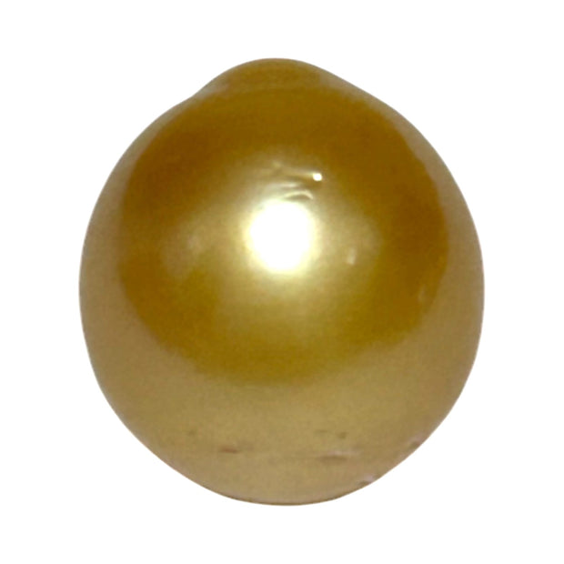 Unique 13.6 x 15mm 19.8 Carats Indonesia South Sea Gold Oval Pearl
