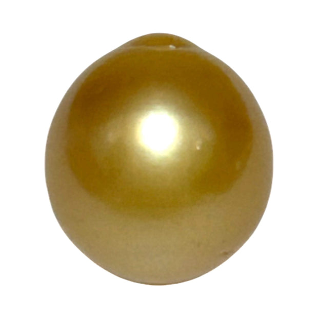 Unique 13.6 x 15mm 19.8 Carats Indonesia South Sea Gold Oval Pearl
