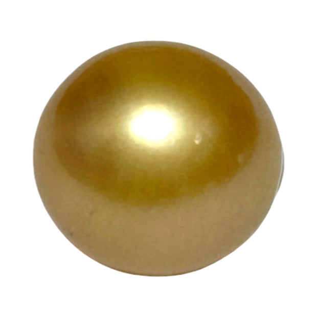 Unique 13.6 x 15mm 19.8 Carats Indonesia South Sea Gold Oval Pearl