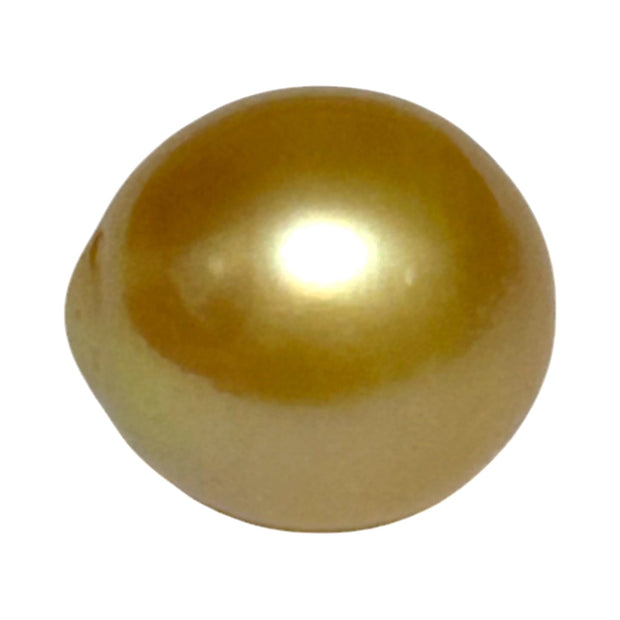 Unique 13.6 x 15mm 19.8 Carats Indonesia South Sea Gold Oval Pearl