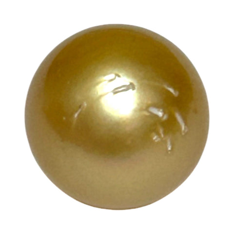 Unique 13.6 x 15mm 19.8 Carats Indonesia South Sea Gold Oval Pearl