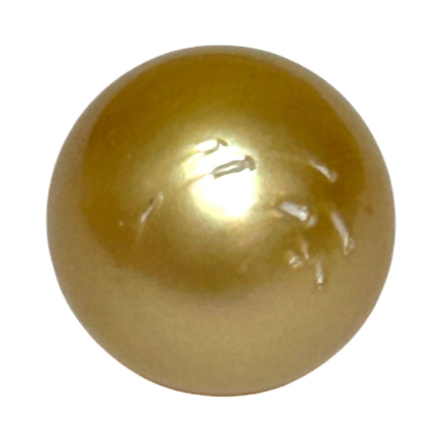 Unique 13.6 x 15mm 19.8 Carats Indonesia South Sea Gold Oval Pearl