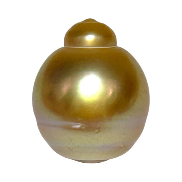 Delicate  Giant 14.5 x 17.6mm Deep Gold Philippines South Sea Pearl