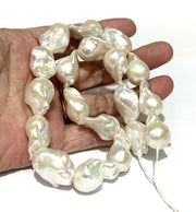 Huge 13.7 - 22.6mm 19 pcs White Pinkish Keshi Pearl 16" Strand Necklace