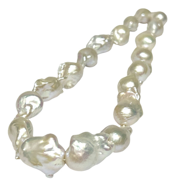 Huge 13.7 - 22.6mm 19 pcs White Pinkish Keshi Pearl 16" Strand Necklace