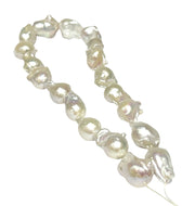 Huge 13.7 - 22.6mm 19 pcs White Pinkish Keshi Pearl 16" Strand Necklace