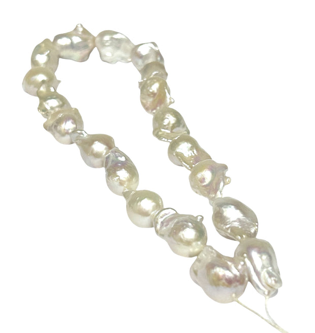 Huge 13.7 - 22.6mm 19 pcs White Pinkish Keshi Pearl 16" Strand Necklace