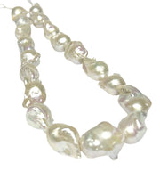 Huge 13.7 - 22.6mm 19 pcs White Pinkish Keshi Pearl 16" Strand Necklace