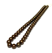 Round 8–8.5mm Cultured Pearls 16" Strand Chocolate Brown