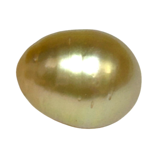 Oval Drop 14.3 x 17.7mm Deep Gold Philippines South Sea Loose Pearl