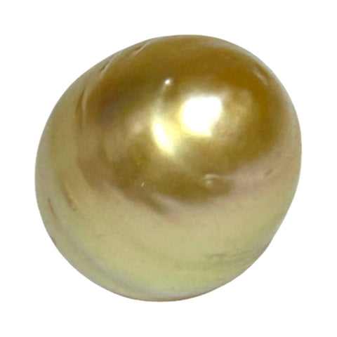 Oval Drop 14.3 x 17.7mm Deep Gold Philippines South Sea Loose Pearl