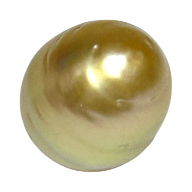 Oval Drop 14.3 x 17.7mm Deep Gold Philippines South Sea Loose Pearl