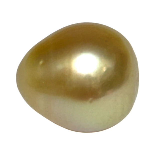 Enormous 14.7 x 16.3mm 25.6 Carat Lush Gold South Sea Pearl