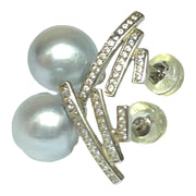 Stunning 8.5 × 9mm Silver White Indonesia South Sea Pearl Earrings