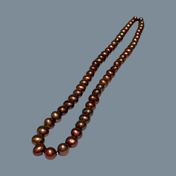 Spectacular 7 - 7.5mm Round Multi Blue Brown Bronze Pearl 16" Strand