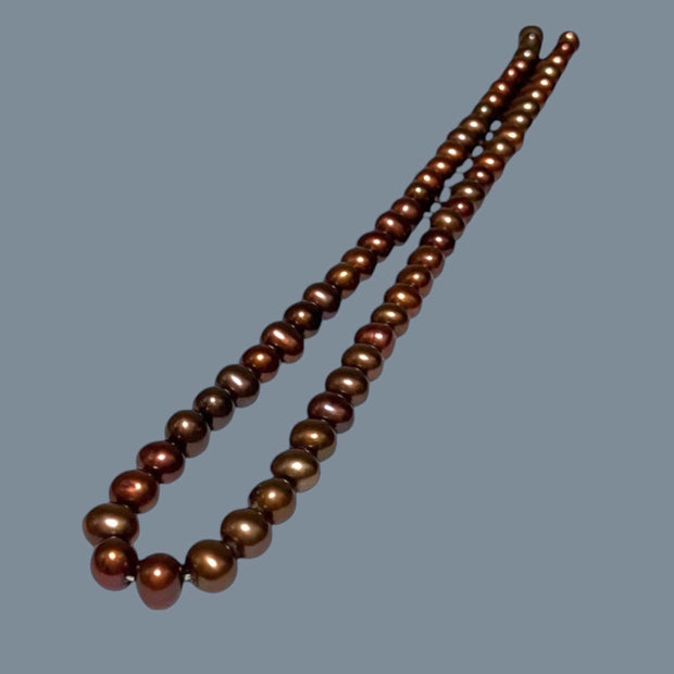 Spectacular 7 - 7.5mm Round Multi Blue Brown Bronze Pearl 16" Strand