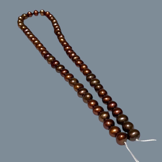 Spectacular 7 - 7.5mm Round Multi Blue Brown Bronze Pearl 16" Strand