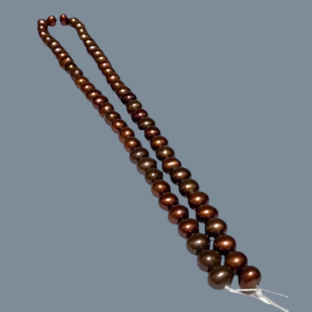Spectacular 7 - 7.5mm Round Multi Blue Brown Bronze Pearl 16" Strand
