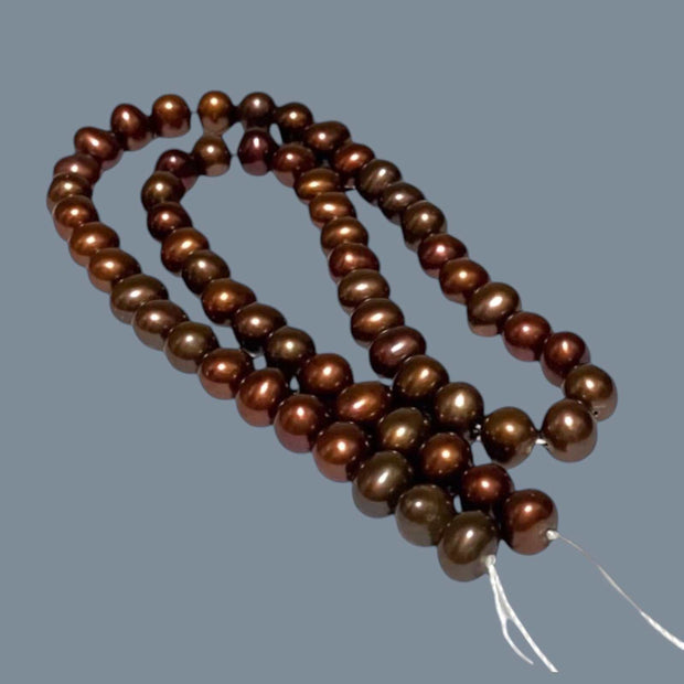 Spectacular 7 - 7.5mm Round Multi Blue Brown Bronze Pearl 16" Strand