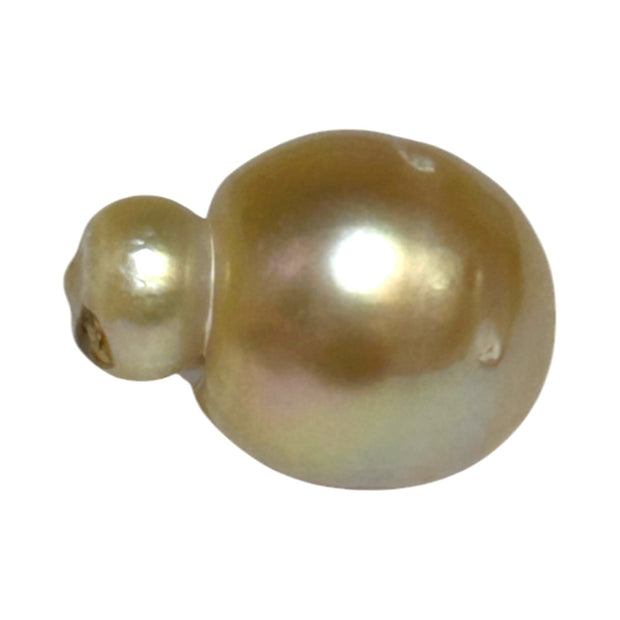 Baroque 13.6 x 18.8mm 22.5 Carats Deep Gold South Sea Loose Pearl