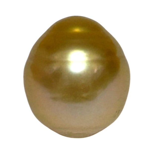 Silky Oval 13.3 x 15.1mm 19.5 Carats Deep Gold South Sea Pearl Loose