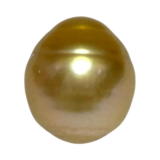 Silky Oval 13.3 x 15.1mm 19.5 Carats Deep Gold South Sea Pearl Loose
