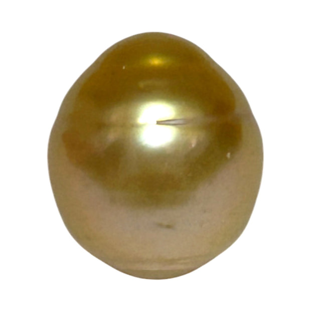 Silky Oval 13.3 x 15.1mm 19.5 Carats Deep Gold South Sea Pearl Loose