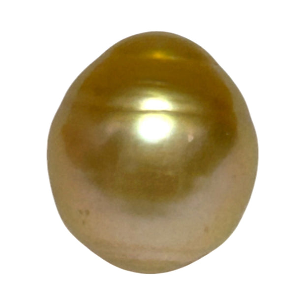 Silky Oval 13.3 x 15.1mm 19.5 Carats Deep Gold South Sea Pearl Loose