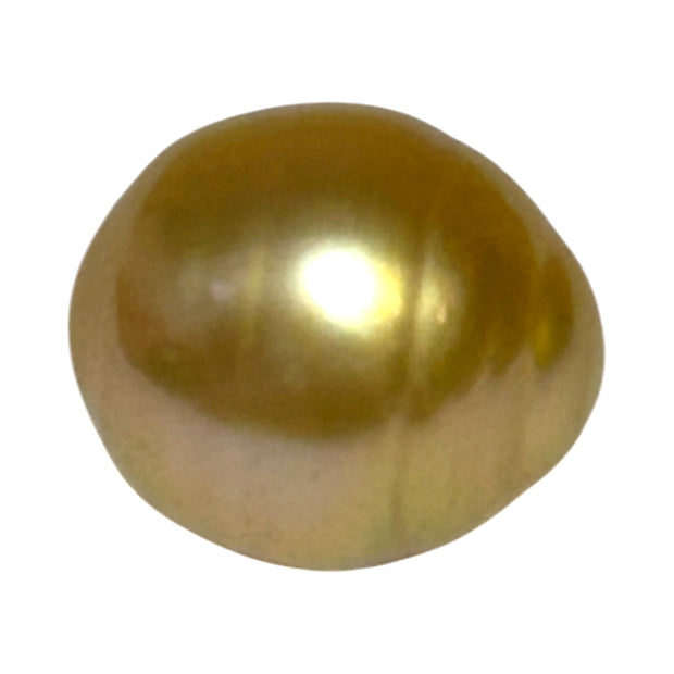 Silky Oval 13.3 x 15.1mm 19.5 Carats Deep Gold South Sea Pearl Loose