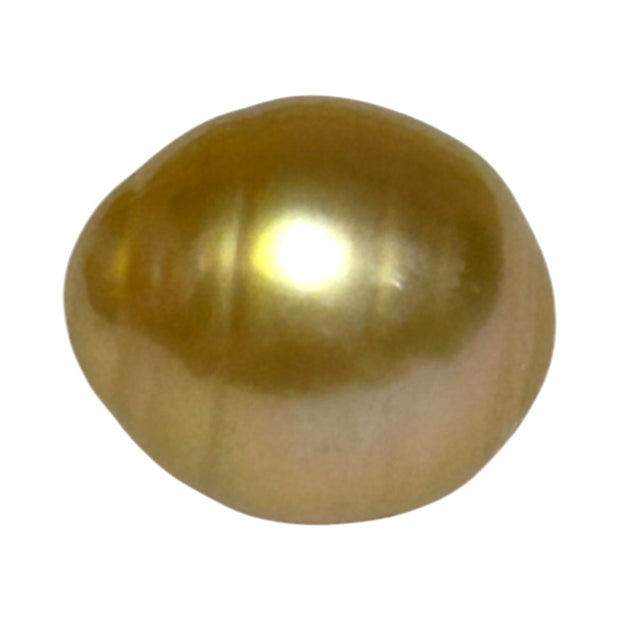 Silky Oval 13.3 x 15.1mm 19.5 Carats Deep Gold South Sea Pearl Loose