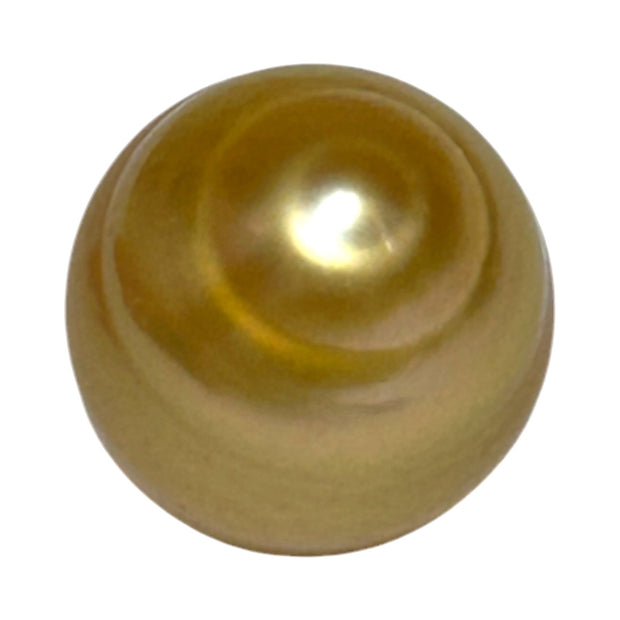 Silky Oval 13.3 x 15.1mm 19.5 Carats Deep Gold South Sea Pearl Loose