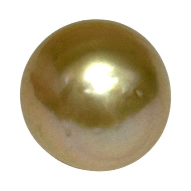 Silky Oval 13.3 x 15.1mm 19.5 Carats Deep Gold South Sea Pearl Loose