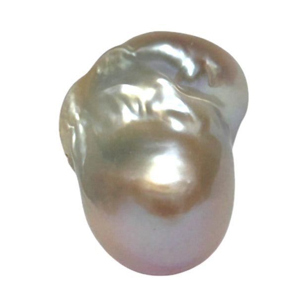 Ornate 16.7 x 13.6 x 26mm KeshI Purple Rose Gold Rainbow Pearl