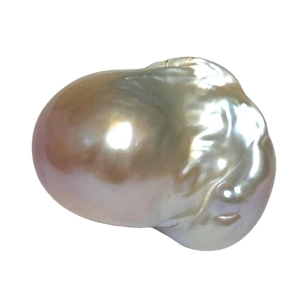 Ornate 16.7 x 13.6 x 26mm KeshI Purple Rose Gold Rainbow Pearl