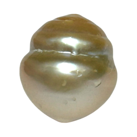 RARE Baroque 15.8 x 17.6mm 28.6 Carat Gold South Sea Pearl Loose